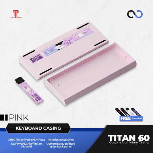 Titan Nation TITAN60 Custom 60% Aluminium Gaming Keyboard Case DIY for Wooting 60HE+ / GH60 / TOFU60