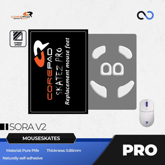 Corepad PRO Ninjutso Sora V2 PTFE Mouse Feet / Mouse Skate for Cloth Mouse pad (Speed-Hybrid)