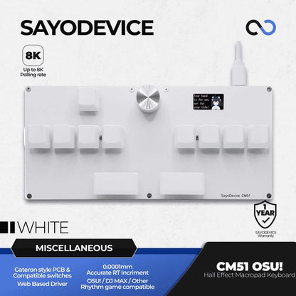 SayoDevice CM51 OSU! / DJMAX Hall Effect Macropad Gaming Keyboard Rapid Trigger SOCD RDT