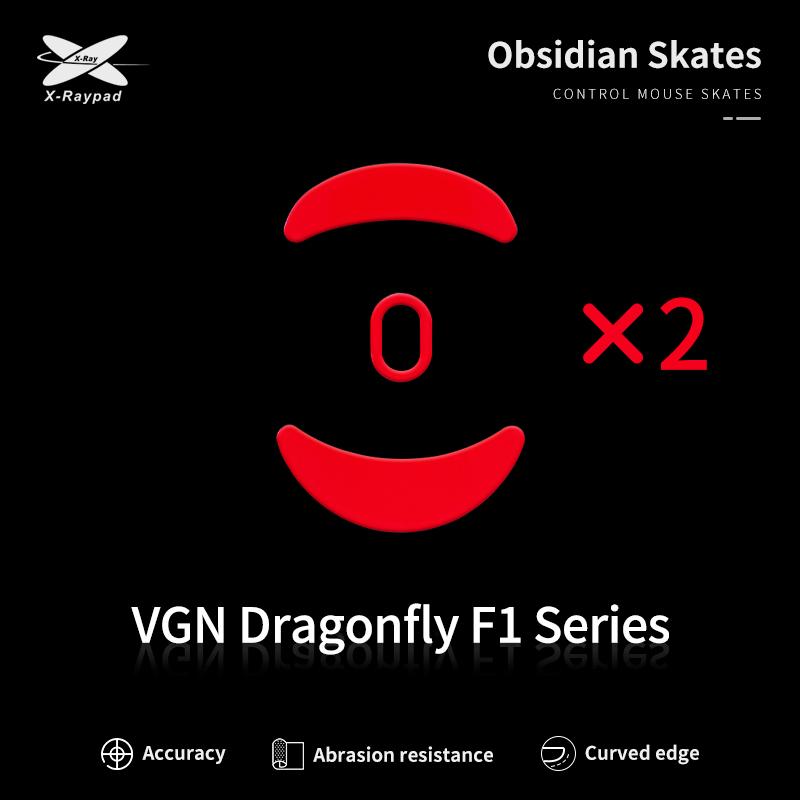 XRaypad Obsidian VGN F1 / F-1 Series PTFE Mouse Feet / Mouse Skate for Glass pad (Control)