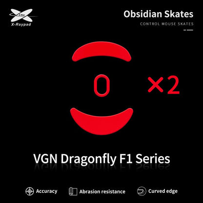 XRaypad Obsidian VGN F1 / F-1 Series PTFE Mouse Feet / Mouse Skate for Glass pad (Control)