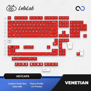 LeleLab Venerian Red Keycaps Cherry Profile UV Printed ABS Keycap 127-Keys