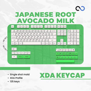 Keycaps PBT Avocado and Milk / Avocado Milk Japanese Root XDA Profile Keycap