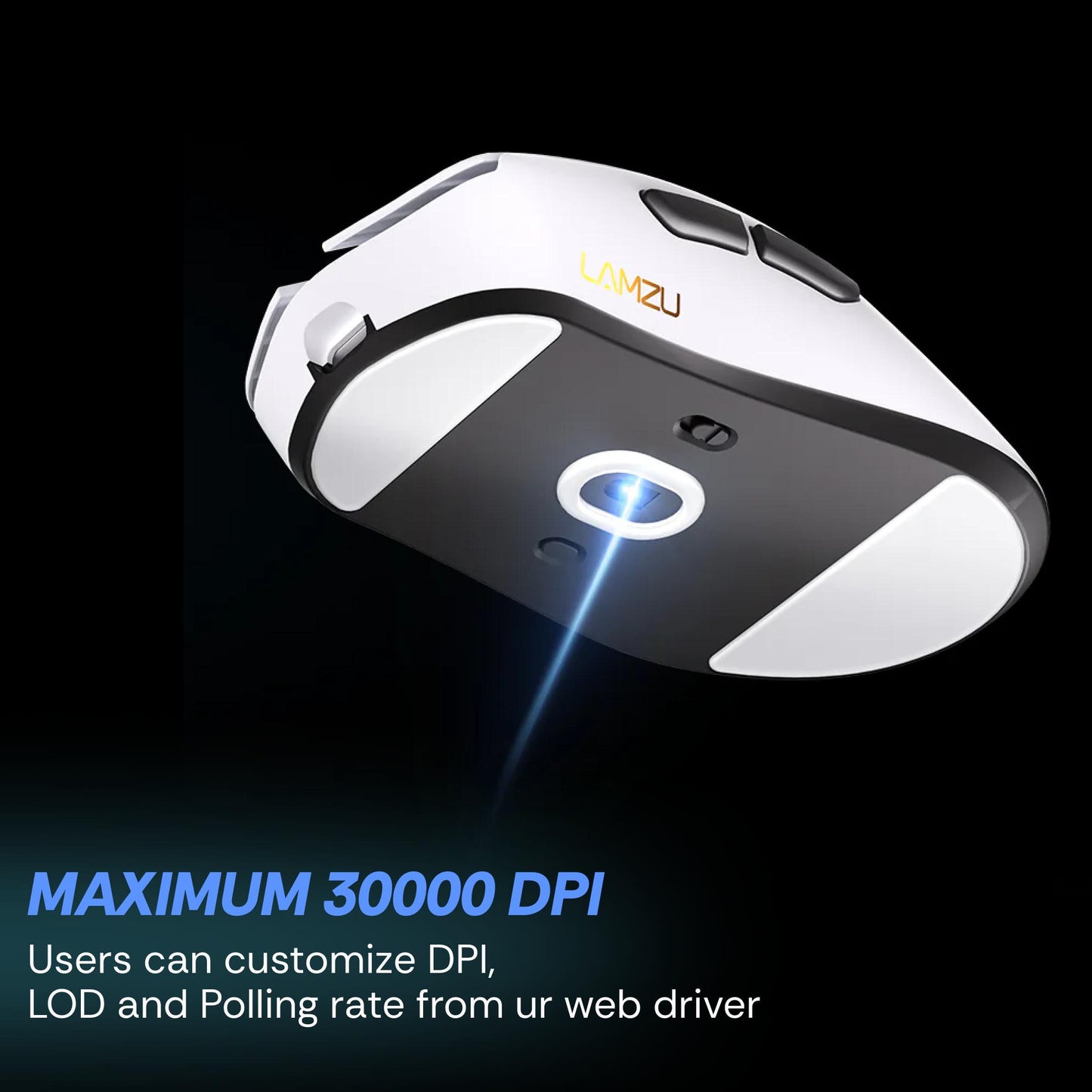 Lamzu Paro Aurora 8k Wireless Ultra Light Ergonomic PAW3950 Gaming Mouse
