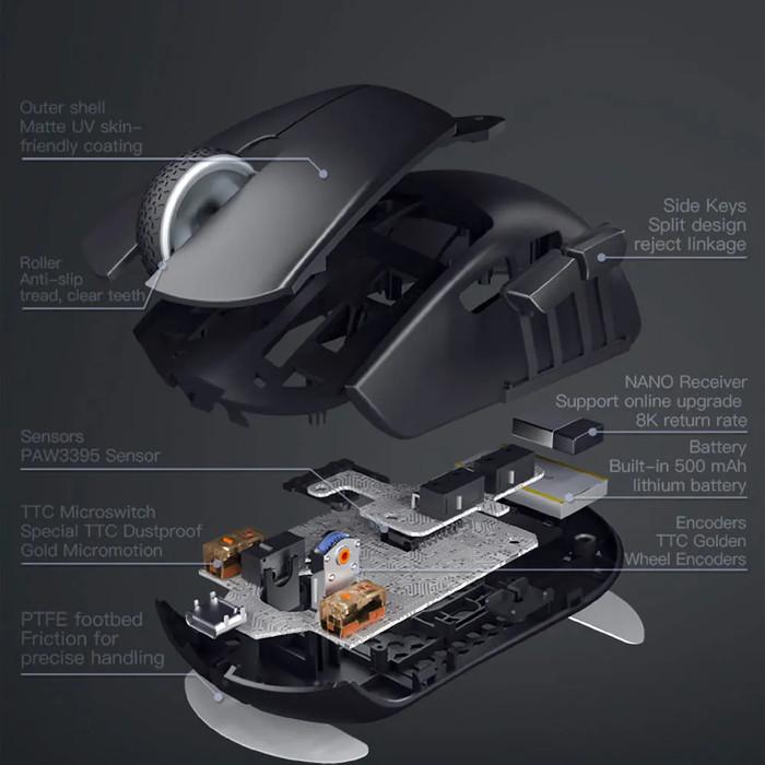 Darmoshark N5 Neurus 8k Wireless Ultra Light Ergonomic Gaming Mouse