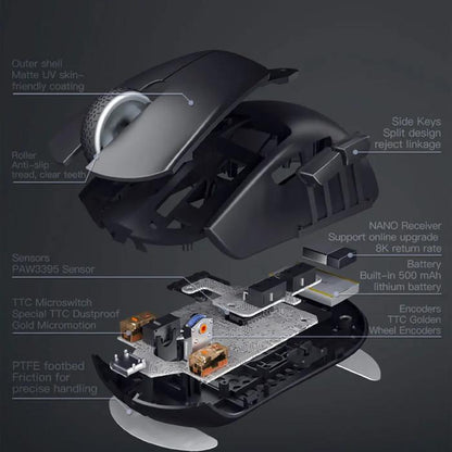 Darmoshark N5 Neurus 8k Wireless Ultra Light Ergonomic Gaming Mouse
