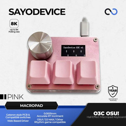 SayoDevice O3C OSU! / DJMAX Hall Effect Macropad Gaming Keyboard Rapid Trigger SOCD RDT