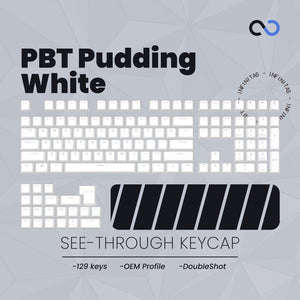 Keycaps PBT Pudding White / Putih OEM Profile Shine-Through Keycap