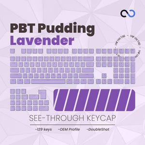 Keycaps PBT Pudding Lavender / Purple / Ungu OEM Profile Shine-Through Keycap