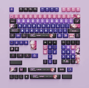Infinitas Keycaps PBT Y2K Purple / Ungu Anime OEM Profile Dye Sub Keycap 127-Keys