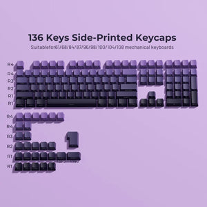 XVX Violet Shade Gradient Keycaps OEM Side Profile Double Shot Shine Through PBT Keycap 136-Keys