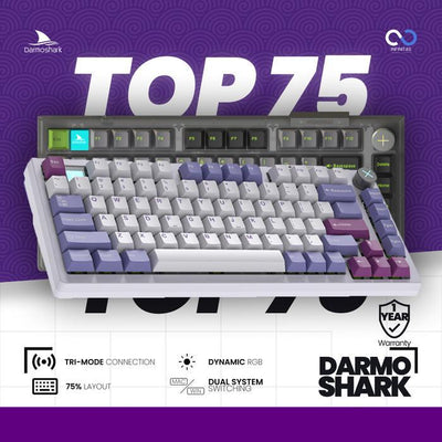 Darmoshark TOP-75 / TOP75 3 Mode Top Mount 75% Mechanical Keyboard