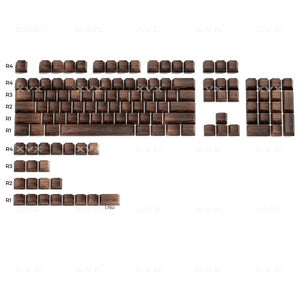 XVX Walnut Keycaps Cherry Profile Side-Print Dye sub Shine Through PBT Keycap 126-Keys