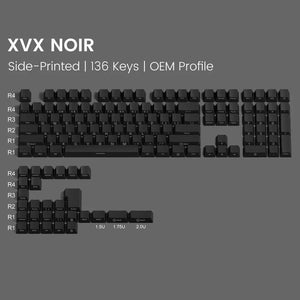 XVX Noir Keycaps OEM Side Profile Double Shot Shine Through PBT Keycap 136-Keys