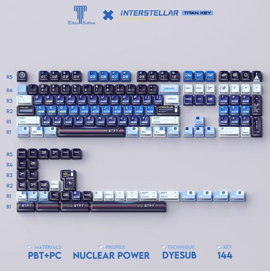 Titan Nation Interstellar Keycaps Cherry Profile Dyesub PBT Keycap 144-Keys
