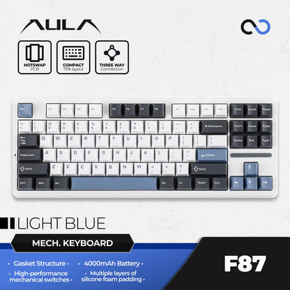 AULA F87 PBT Wireless Gasket Hotswap TKL Mechanical Gaming Keyboard