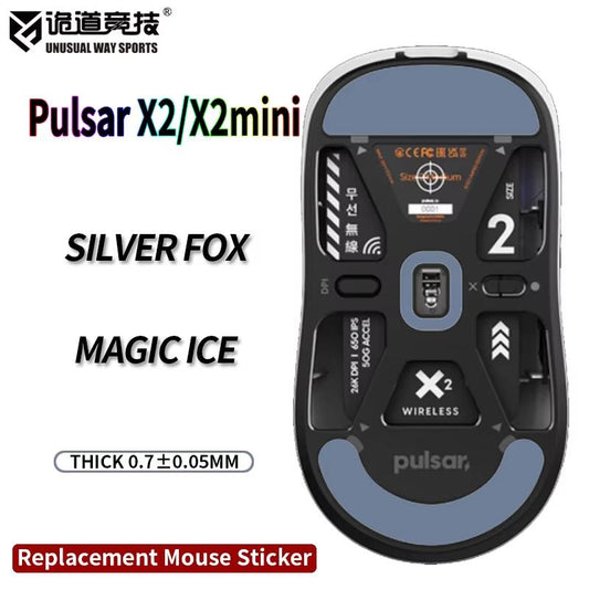 Unusual Way Sports Silver Fox Pulsar X2 Series Mouse Feet / Mouse Skate PTFE (Speed)