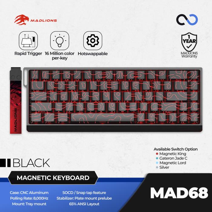MADLIONS MAD68 PRO HE 8K Hall Effect 65% Gaming Keyboard Aluminum Rapid Trigger SOCD DKS RDT Wooting Fierce Gaming Gear
