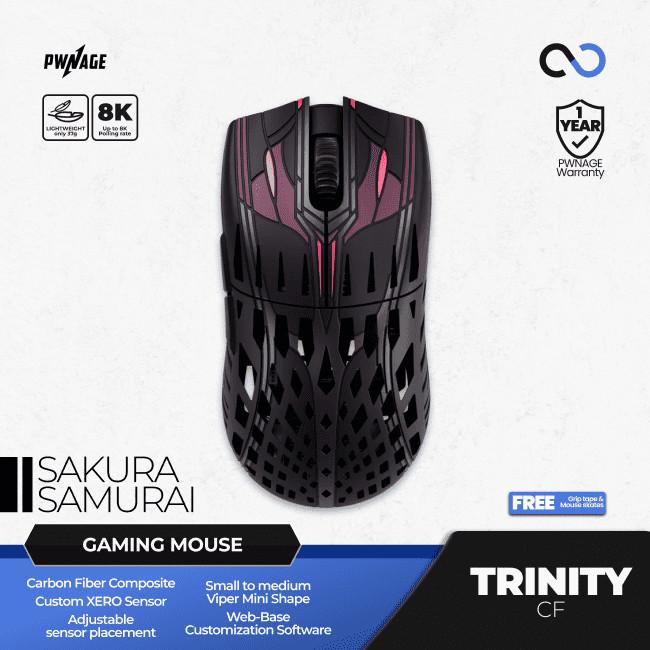 PWNAGE Trinity CF 8k Wireless Ultra Light Carbon Fiber Gaming Mouse Viper Mini Shape
