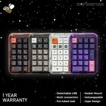 MelGeek MojoPad Wireless Gasket Mount Mechanical Keyboard 2.4ghz / BT