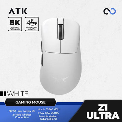 VGN ATK Z1 Ultra 8K Wireless Ultra Light Weight Ergonomic Gaming Mouse