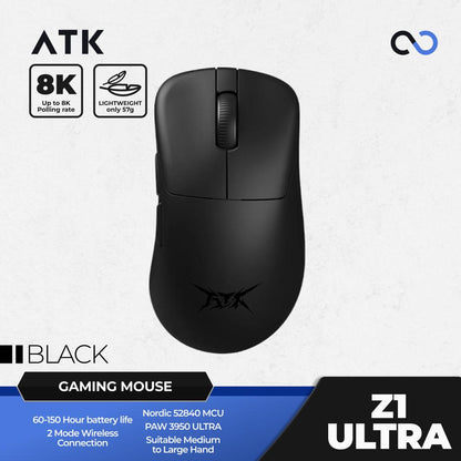 VGN ATK Z1 Ultra 8K Wireless Ultra Light Weight Ergonomic Gaming Mouse