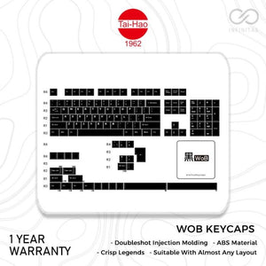 Tai-Hao WOB Cubic ABS Double-Shot Cherry Black Keycaps