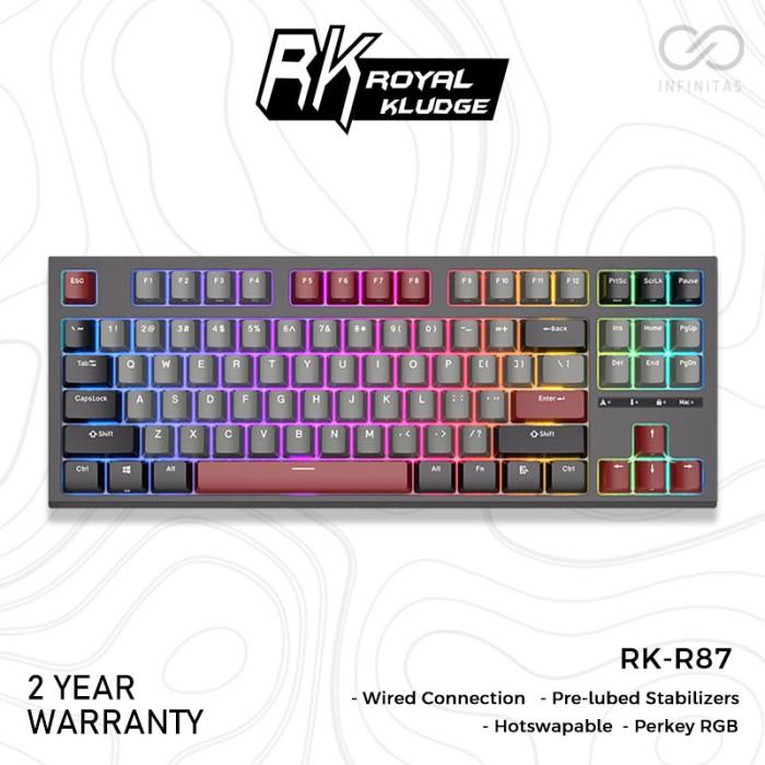 Royal Kludge RKR87 / RK-R87 / RK-87 / RK87 Hotswap Mechanical Keyboard