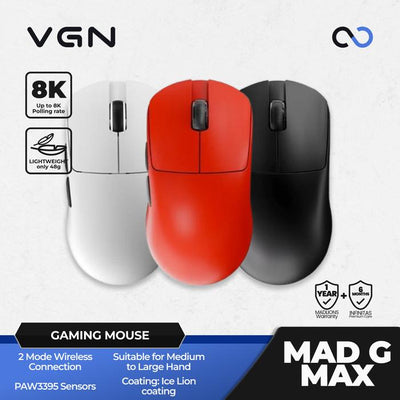 VGN MADLIONS MAD G MAX 8K Wireless Ultra Light Weight Gaming Mouse Fierce Gaming Gear