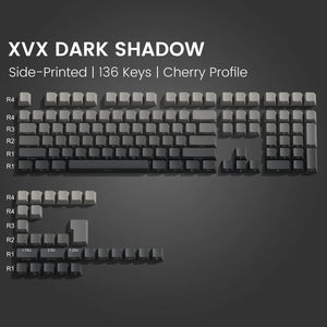 XVX Dark Shadow Gradient Keycaps OEM Side Profile Double Shot Shine Through PBT Keycap 136-Keys