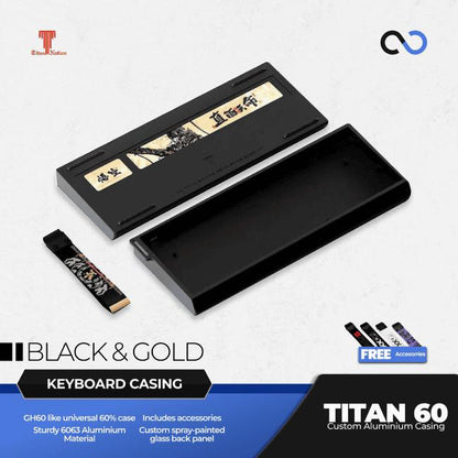 Titan Nation TITAN60 Custom 60% Aluminium Gaming Keyboard Case DIY for Wooting 60HE+ / GH60 / TOFU60