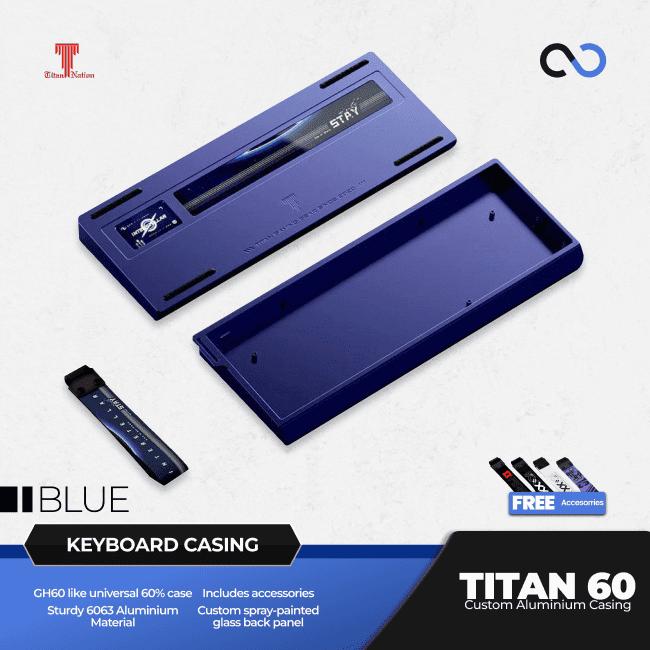 Titan Nation TITAN60 Custom 60% Aluminium Gaming Keyboard Case DIY for Wooting 60HE+ / GH60 / TOFU60