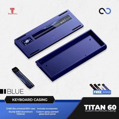Titan Nation TITAN60 Custom 60% Aluminium Gaming Keyboard Case DIY for Wooting 60HE+ / GH60 / TOFU60