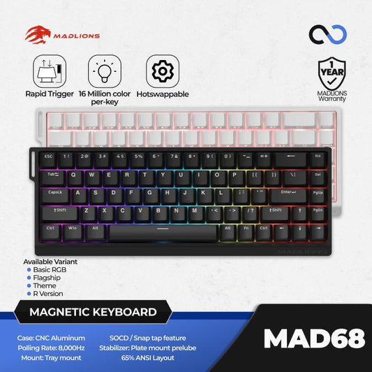 MADLIONS MAD68 HE 8K Hall Effect 65% Keyboard Rapid Trigger SOCD DKS RDT Wooting Fierce Gaming Gear