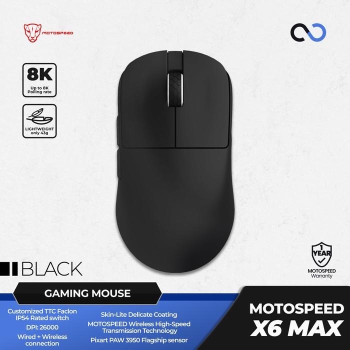 MOTOSPEED X6 MAX 8k Super Light Wireless Gaming Mouse
