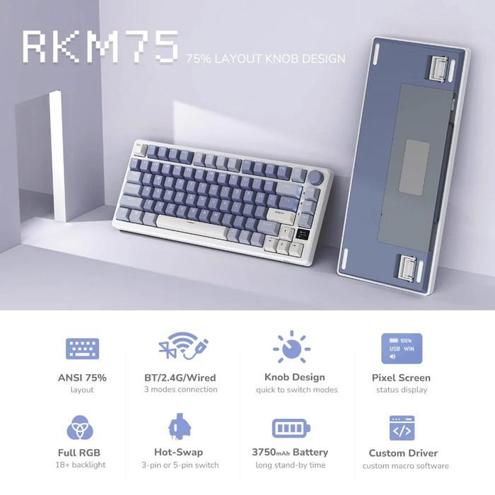 Royal Kludge RK-M75 / RKM75 Hotswap Gasket Wireless 75% Mechanical Keyboard