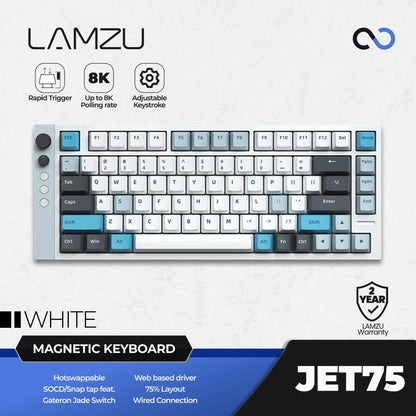LAMZU JET75 HE 8K Hall Effect 75% Gaming Keyboard Aluminum Rapid Trigger SOCD DKS Wooting