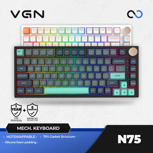 VGN N75 / N-75 RGB Hotswap Gasket Mount 75% Mechanical Keyboard