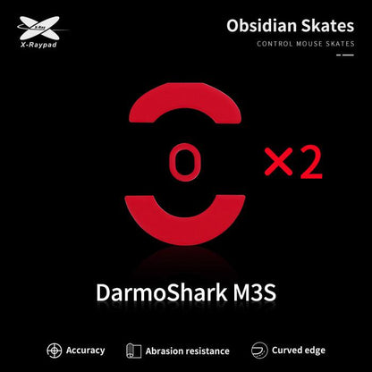 XRaypad Obsidian Darmoshark M3S Pro PTFE Mouse Feet / Mouse Skate for Glass pad (Control)