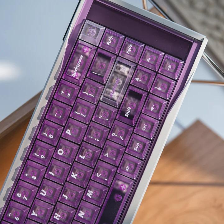LeleLab Supsup Purple Transparent Keycaps Cherry Profile UV Printed ABS Keycap 138-Keys