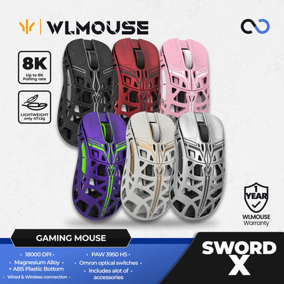 WLMouse Sword X 8K Super Light Magnesium Wireless Ergonomic Gaming Mouse