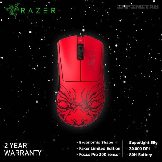 Razer DeathAdder V3 Pro Faker Lightweight Wireless Gaming Mouse 2.4Ghz